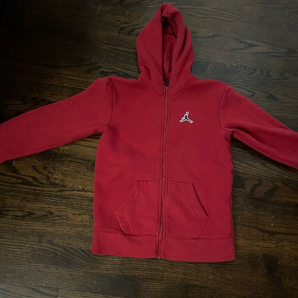 Red Jordan hoodie size 12 in boys.